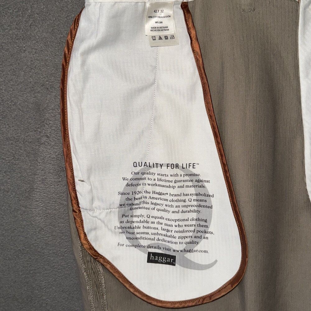 Haggar Corduroy Pants Mens 40x31 (Tag 42) Tan Expandable Waist WPL 386 - Picture 10 of 12